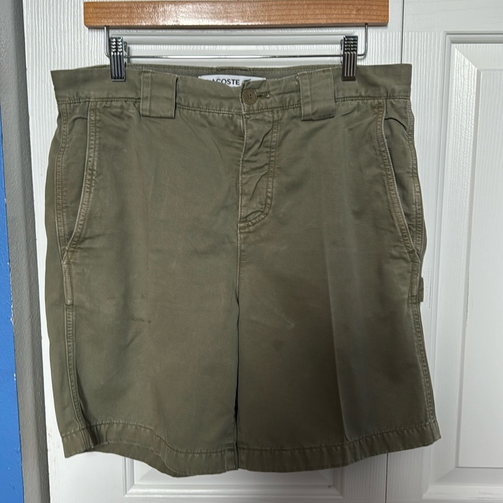 LACOSTE MENS COTTON RELAXED FIT 10 INCH SHORTS, SIZE 32